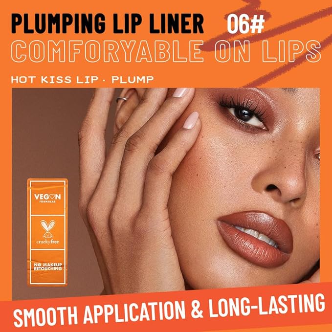 Matte Lip Liner Pencil for Shaping Lips, Retractable Creamy Brown Crayon LipLiner Pencil, Long Lasting Waterproof Lipstick Lip Liner Makeup, Vegan Beauty 06#