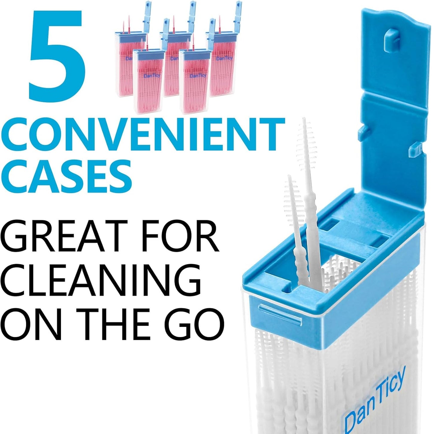 Brushpicks Interdental Toothpicks,Soft Bristle Dental Floss Picks Toothpicks,Helps Removes Plaque and Debris Between Your Teeth 600PCS (Pack of 5) Strawberry