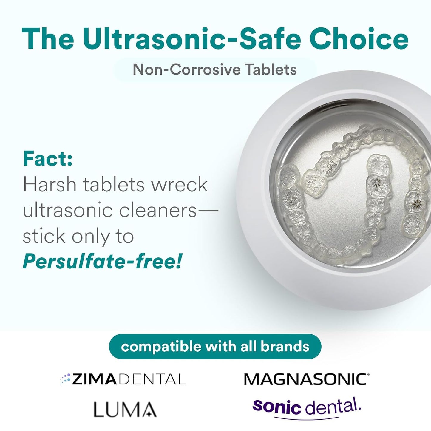 Weiss Naturals Retainer Cleaner Tablets, Invisalign Cleaner, Remove Stains, Odors & Plaque, PERSULFATE FREE Night Guard & Denture Cleaner 4-Month Supply, 120 Mint Scented Tablets