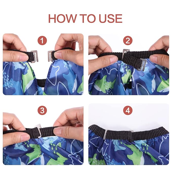 Kids Barber Cape with Neck Duster Brush, Professional Salon Hair Cutting Cape with Adjustable Snap Closure (Cartoon Fish)