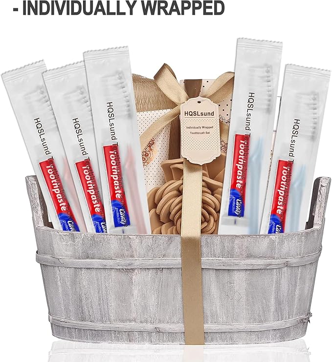 100 pcs Disposable Toothbrushes with Toothpaste, 2 Color Toothbrushes and Toothpaste 10g, Bulk for Homeless, Airbnb, Hotel