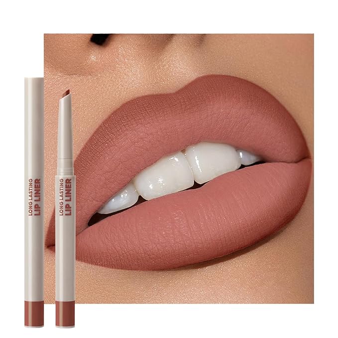 Erinde Long-Lasting Lip Liner Pencil, 2-in-1 Matte Lipliner Pencil for Sculpting & Filling, Rich Color Creamy Waterproof Lip Liner Crayon, Lip Contour Tint Makeup, Vegan & Cruelty-Free, 08 Oxblood Red