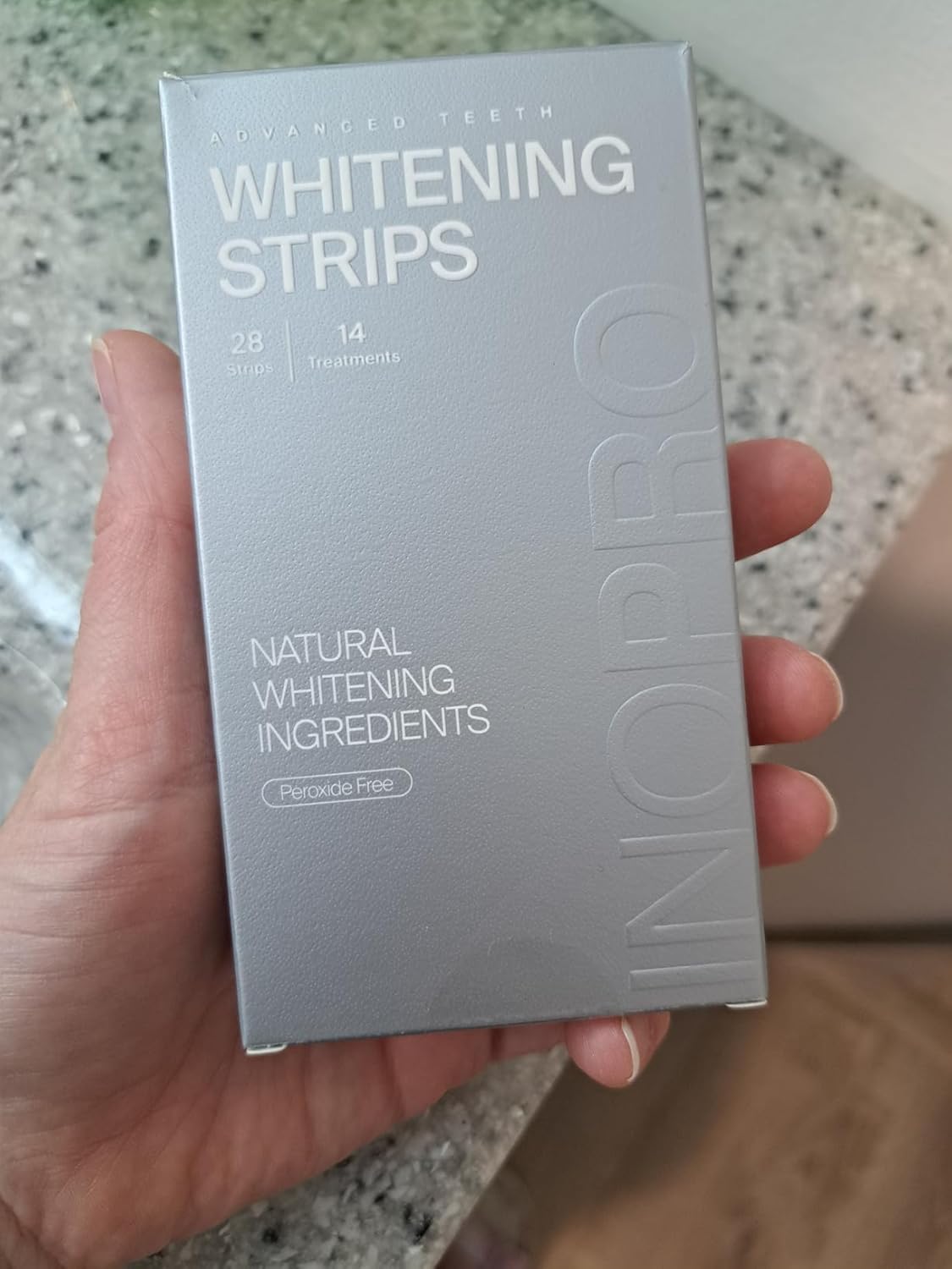 InoPro Natural Teeth Whitening Strips Kit 14 Treatments - Sensitive Teeth Whitener, Peroxide Free with Papain, Bromelain, Coconut Oil, White Strips for Teeth Whitening (28 Strips)