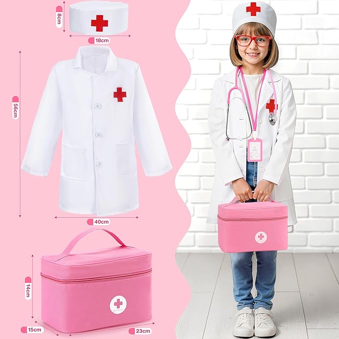 Ophy Doctor Kit for Kids, 40-Piece Kids Doctors Sets for 3+ Year Old Boys and Girls Pretend Medical Playset with High Simulation Stethoscope Educational Dentist Toys