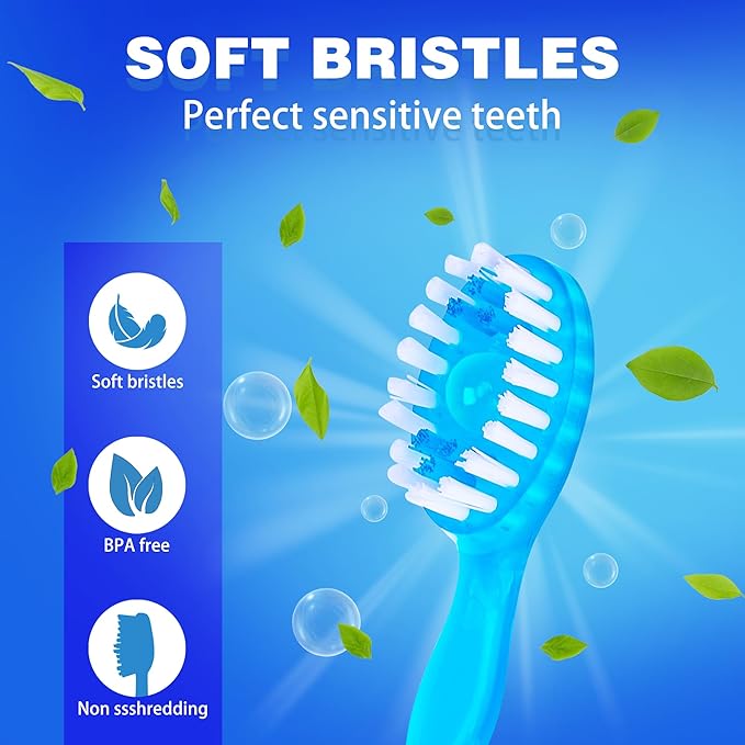 26 Pack Mini Disposable Toothbrushes with Toothpaste 5 in 1 Travel Portable Toothbrush Individually Wrapped with Toothpaste + Tongue Scraper + Picks+Floss Travel Case (Mix 4 Flavors, 26)