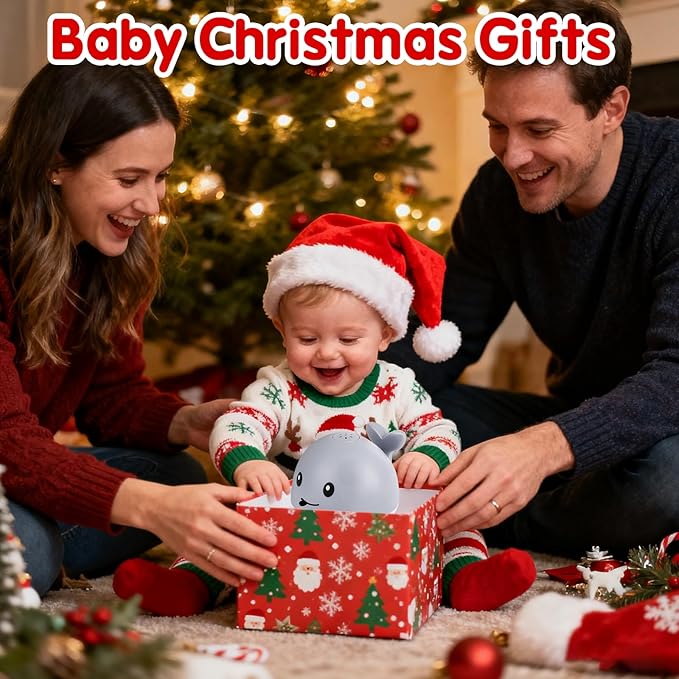 Baby Boy Bath Toys, Christmas Stocking Stuffers 1 Year Old Boy Gift, Toddler Bath Toys for Kids Ages 1-3, Light Up Whale Bath Toy Sprinkler Infant Baby Toys 6-12-18 Months Bathtub Fountain Toy