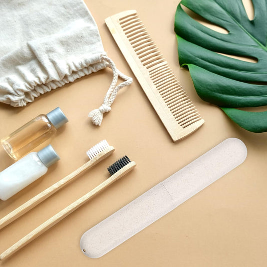 VOCOSTE 1pcs, Traveling Toothbrush Holders Case, PP Toothbrush Case for Travel Business, Beige, 8.07''x1.22''x0.83''