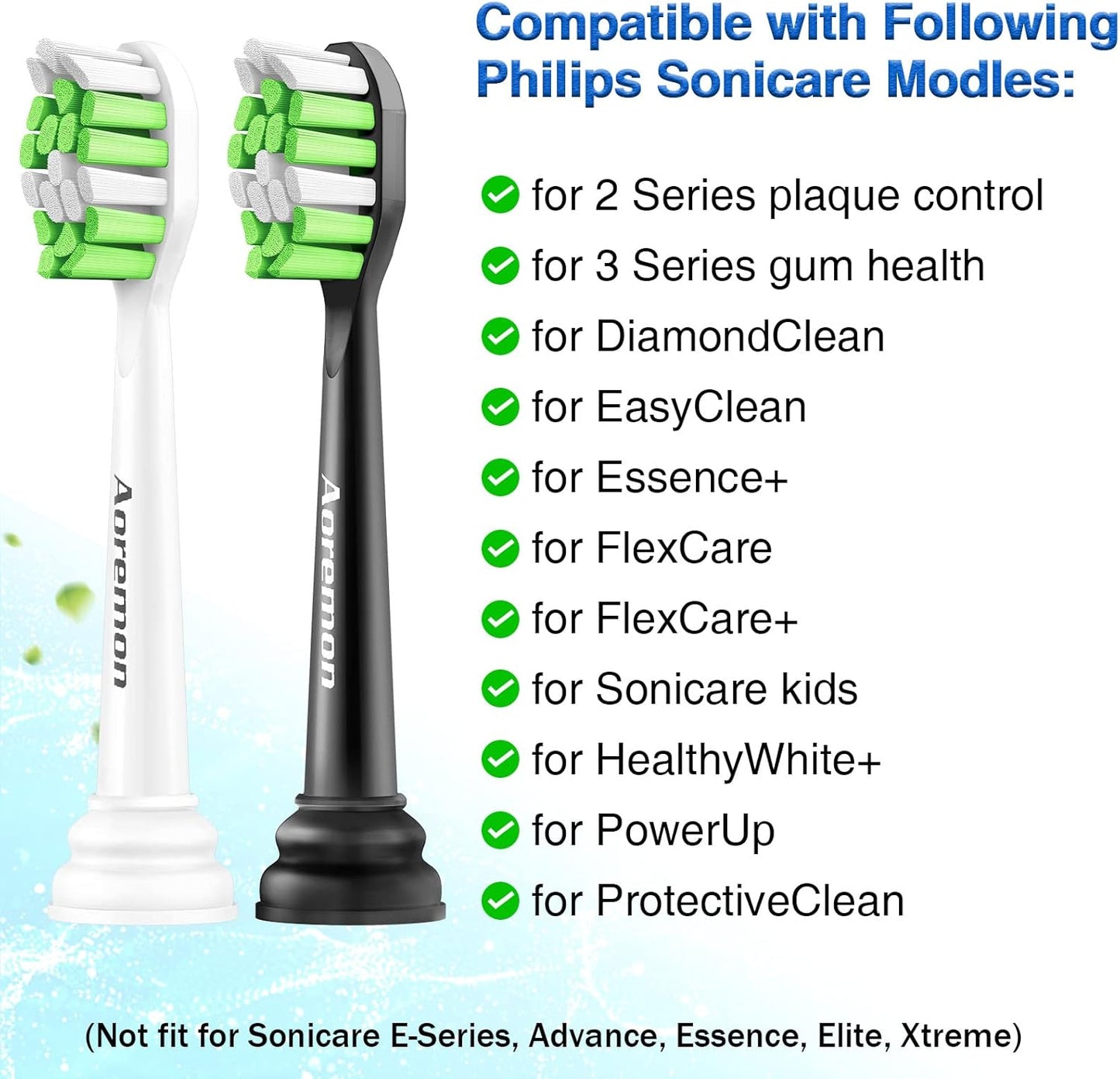 Aoremon Replacement Toothbrush Heads Compatible with Sonicare DiamondClean W C2 G2 W2 C1 C3 4100 5100 6100, 12 PCS Replacement Heads for Philips Sonicare Electric Toothbrush