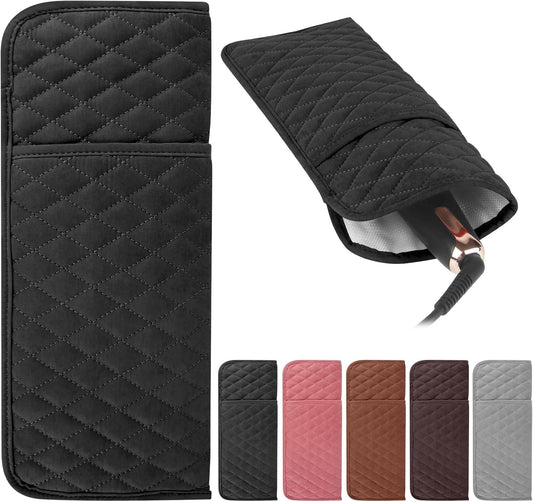 Heat Resistant Hair Tools Organizer Bag Portable Travel Storage Cover Case for Hair Straighteners, Curling Irons, Flat Irons and Hot Styling Tools(13.8" x 5.5")