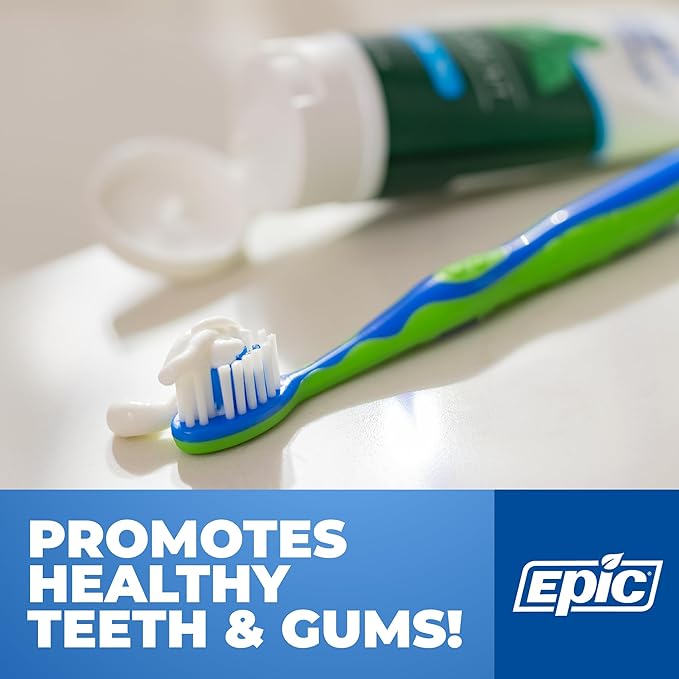 Epic Dental Xylitol Fluoride Toothpaste for Adults - SLS-Free Spearmint with 31% Xylitol - Oral Care for Dry Mouth, Fresh Breath & Enamel Health - Vegan, Gluten-Free - 4.9oz (2-Pack)