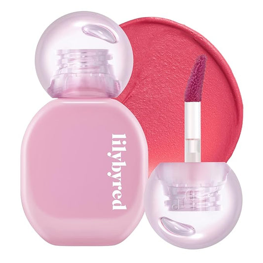 lilybyred Balming Dewy Tint | Korean Semi-Glow Lip Stain, Velvet to Soft Glow Texture, Sheer Buildable Color, Moisturizing & Lightweight, Natural Flush Look, Non-Sticky, 0.21 oz. (02 Tender Lychee)