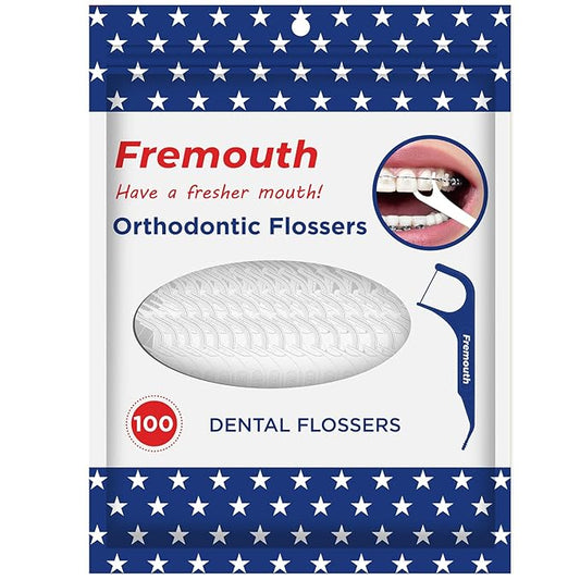 3-in-1 Braces Flossers - Orthodontic Dental Floss Picks, 100 Count (Pack of 1)