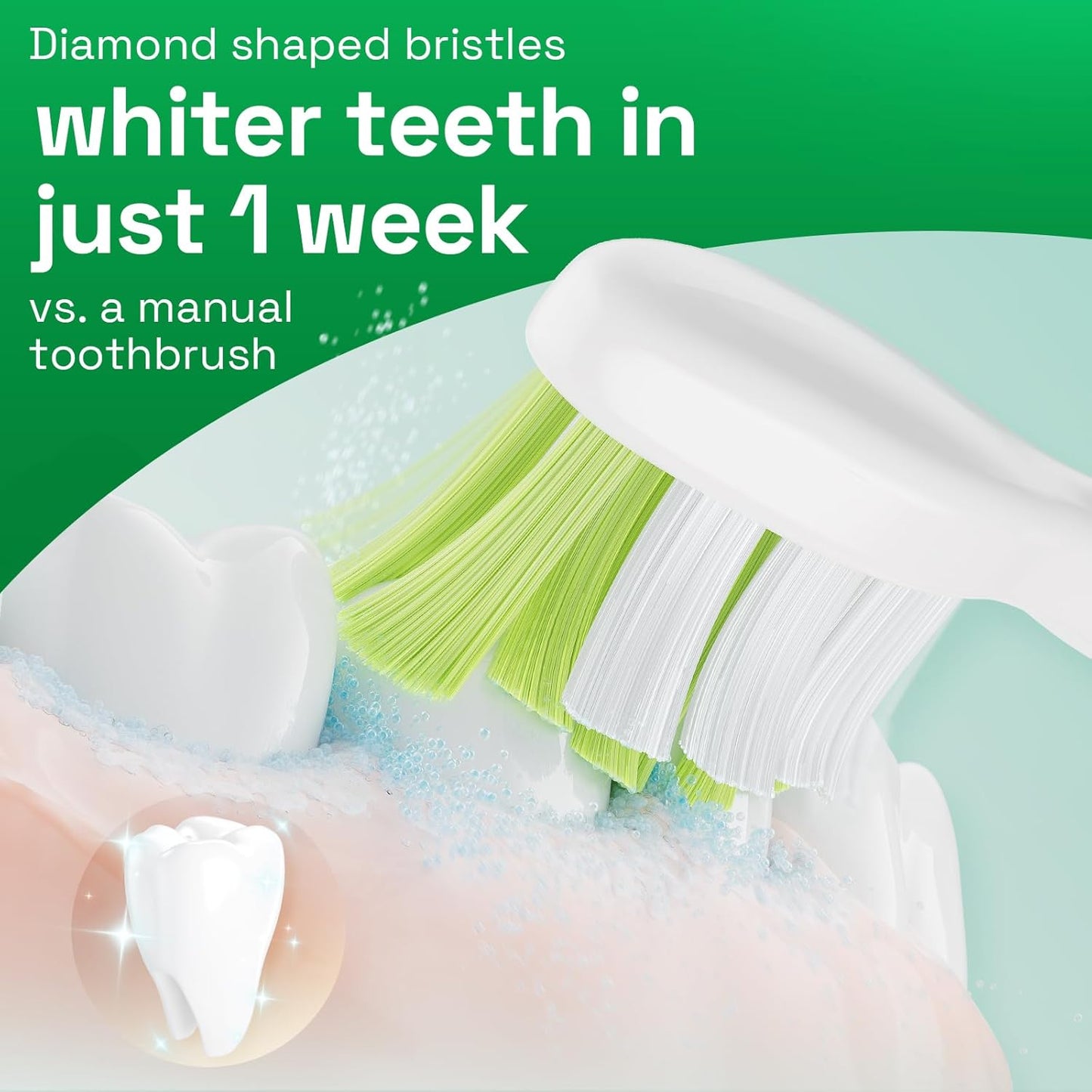 Brushmo Whitening Replacement Toothbrush Heads, Compatible with Philips Sonicare Click-on Electric Toothbrush Handles, 8 Standard Heads, Medium Firm Diamond-Shape Dupont Bristles, BM668, White