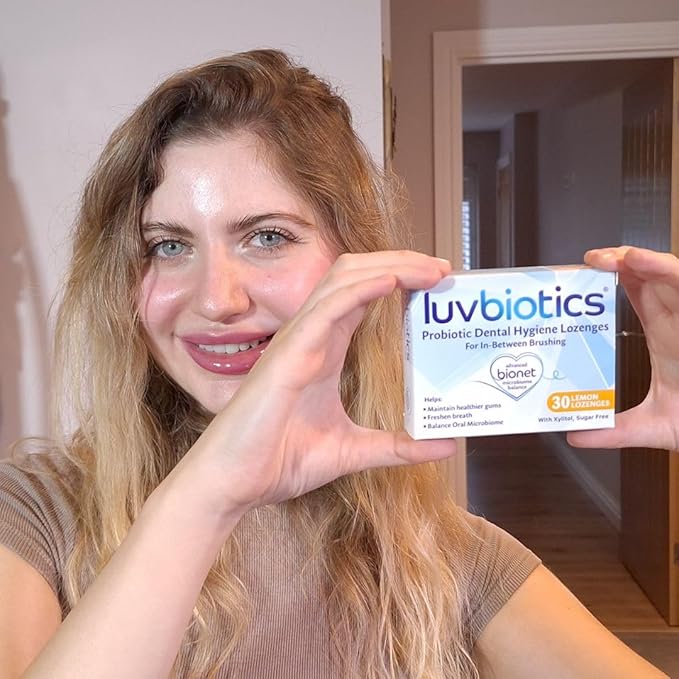 Luv Biotics Lemon Lozenges - Promotes Good Balance in The Oral Cavity for Fresh Breath, Healthy Gums and Cavity Protection.- Pack of 3 (90 Lozenges)