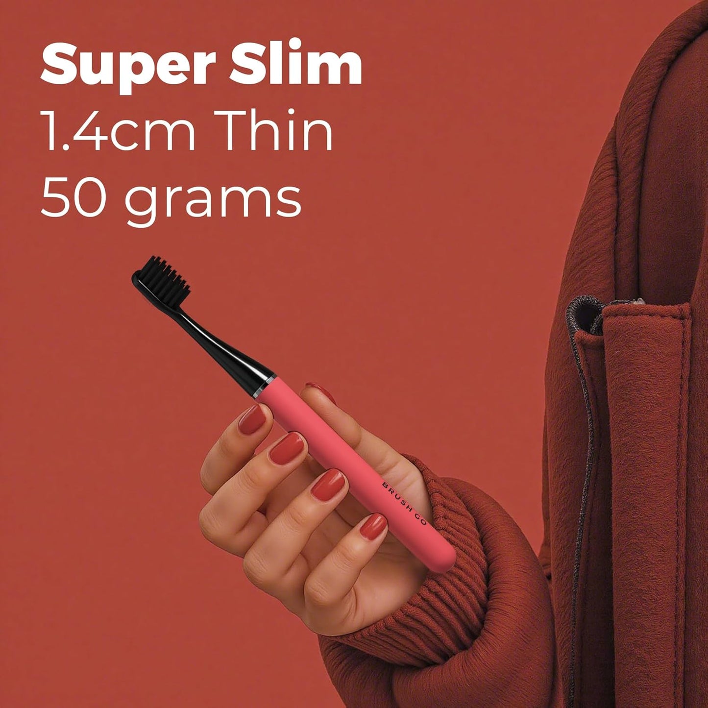 MIPOW Slim Pro i4 Electric Toothbrush Rechargeable Smart Ultra Sonic 3 Modes Magnetic Travel Case &Ceramic Dock, 60Day Long Battery Soft Bristles 2Heads IPX7 Waterproof,Color-(Pink)