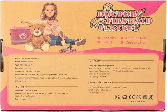 Doctor Kit for Kids Girls, 34 Pcs Kids Doctor Kit for Toddlers 3-5 with Medical Storage Bag & Real Stethoscope, Pretend Play Set for Boys Girls Fun Role Playing Game