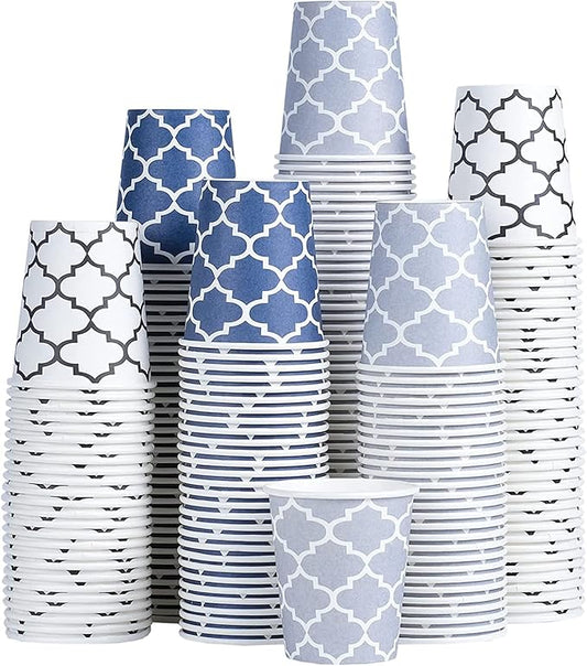 [300 Pack] 3 oz Paper Cups, Small Mouthwash Cups 3 OZ, Mini Disposable Bathroom Cups, Paper Cups 3 Ounce for Bathroom, Supermarket, Birthday Party, Travel, Events, Picnic, BBQ