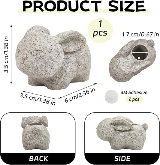 Cute Cartoon Toothbrush Stand, Mini Animal Single Tooth Brush Holder, Fun Resin Pen Pencil Holder for Bathroom Office Living Room Kitchen (Rabbit)