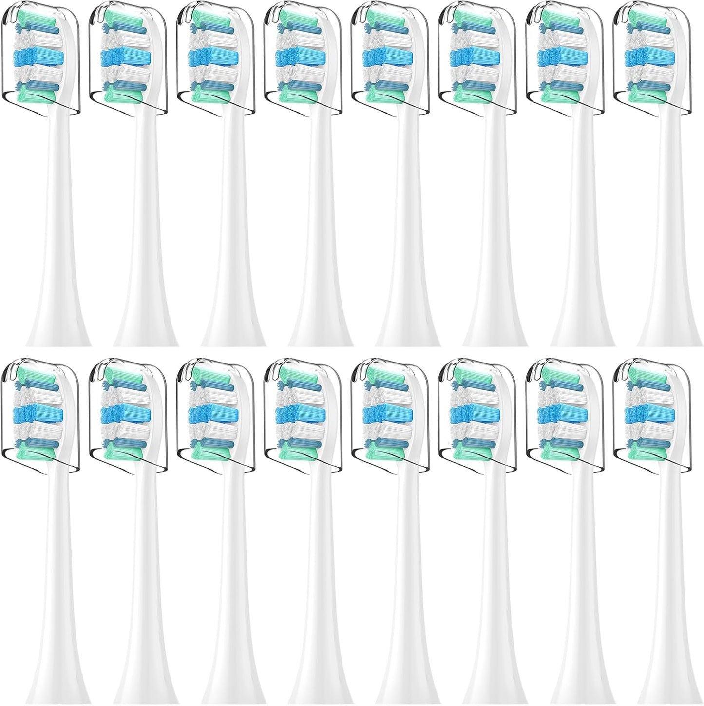 Toothbrush Heads for Philips Sonicare Replacement Brush Heads with Protective Cover Soft Dupont Bristles Electric Toothbrush Replacement Heads for Oral Health, 16 Pack