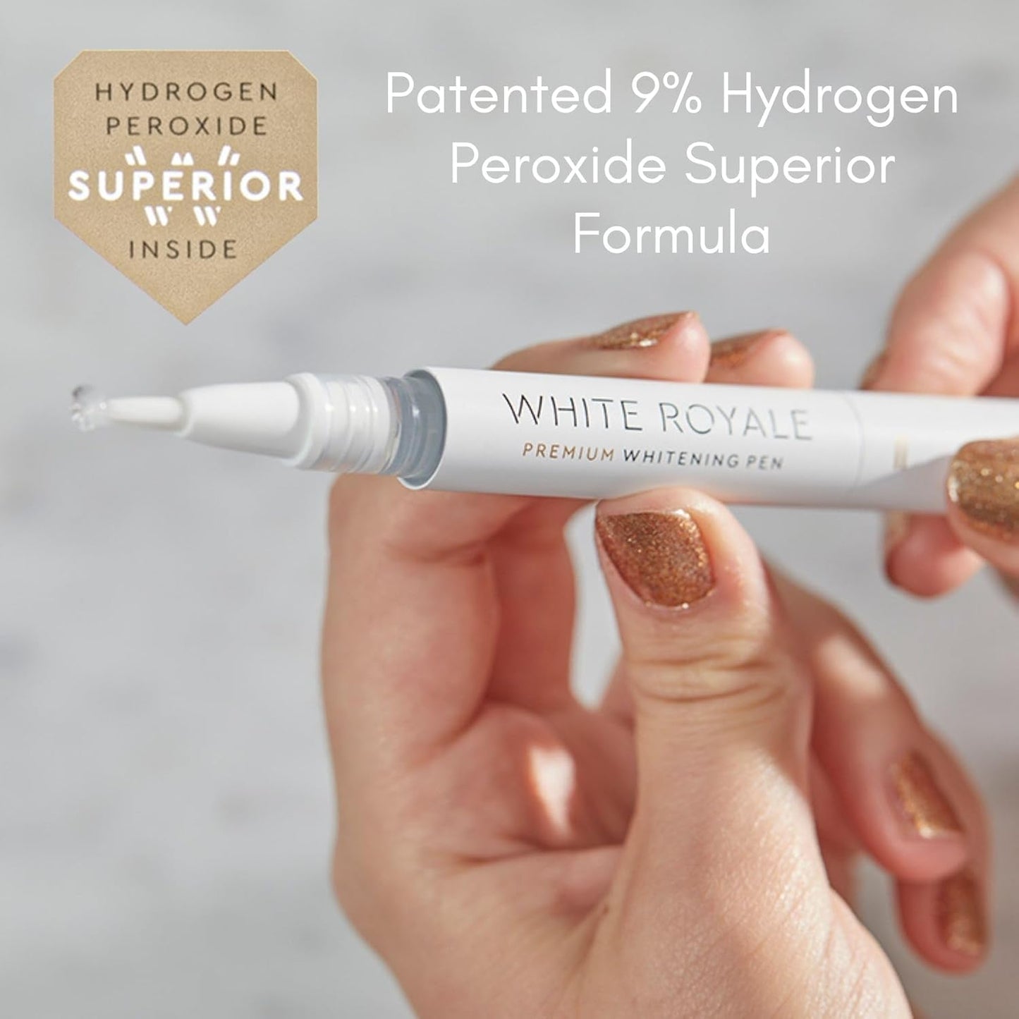 White Royale Premium Teeth Whitening Gel Pens with 9% Hydrogen Peroxide Superior Formula, Two 2ml Pens