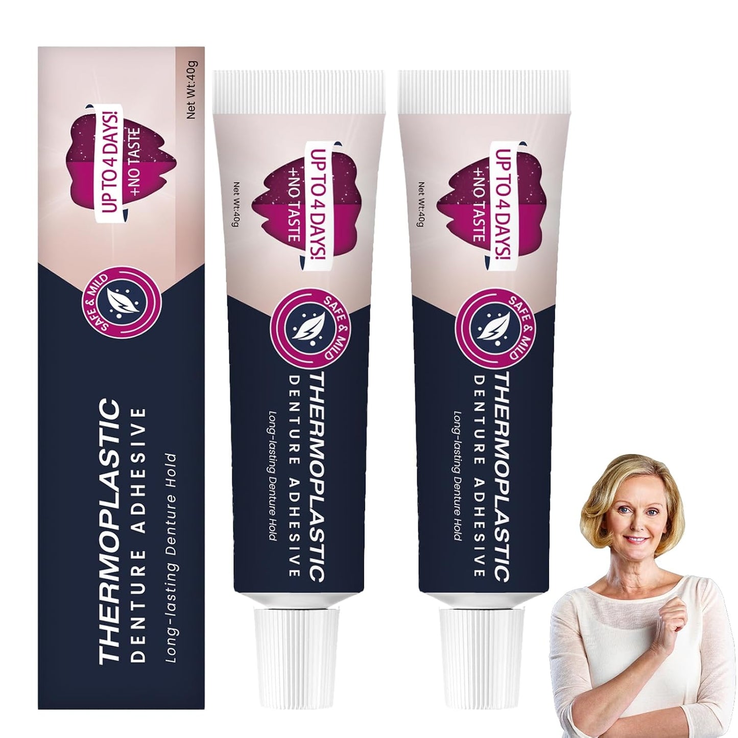 Thermoplastic Denture Adhesive,Ultra Max Hold Denture Adhesive,Improving Comfort Caring (2pcs)