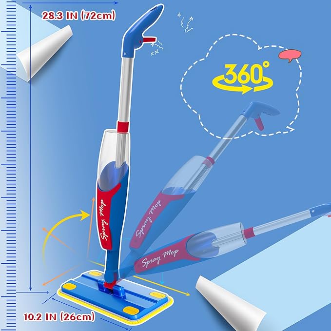 Kids Mop Cleaning Toy Set, Mini Size Mop for Kids, Toddlers Small Spray Mop Really Works, Montessori Toys Educational and Pretend Play Toy Gift for Toddlers Boys Girls