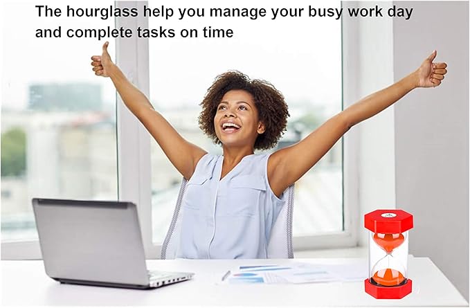 Hourglass Sand Timer 5 Minute, Plastic Sand Clock 5 Minutes, Large Red SandWatch 5 Min, Colorful Hour Glass Sandglass Timer, Games, Classroom, Kitchen, Decoration