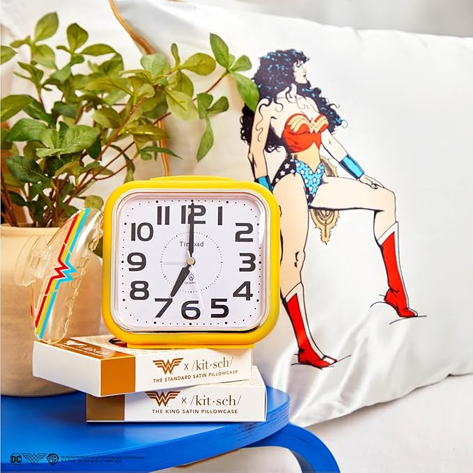 Kitsch Wonder Woman (Believe in Wonder) Satin Pillowcase with Zipper Softer Than Silk, Luxury Cooling Pillowcase for Hair & Skin, Wrinkle Prevention, King Size 19X36