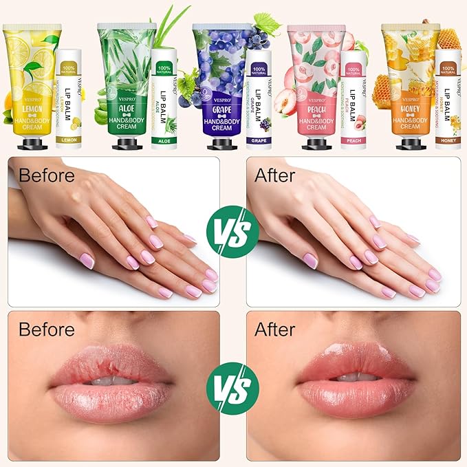 50 Sets Hand Cream Bulk and Lip Balm Bulk Gifts, Stocking Stuffers for Women, Christmas Gifts, Bridesmaid Gifts for Guests with Thank Card Organza Bags, Wedding Favors, Thank You Gifts and Small Gifts