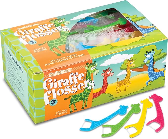 Practicon SmileGoods Dental Hygiene Kit, Makes 72 Dental Care Giveaways with Toothbrush, Toothpaste, Flossers and Bag (Giraffe)