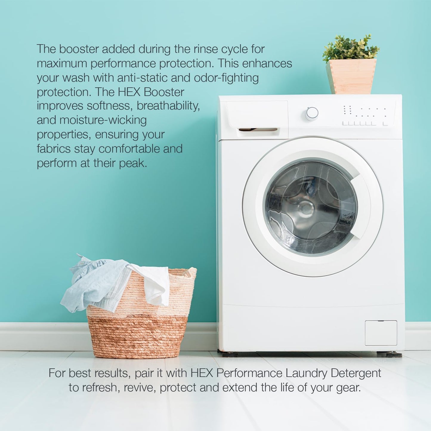 HEX Performance Fabric Booster, Fresh, 100 Load (Pack of 2) - Safe for Activewear, Made for Sensitive Skin, Eco-Friendly