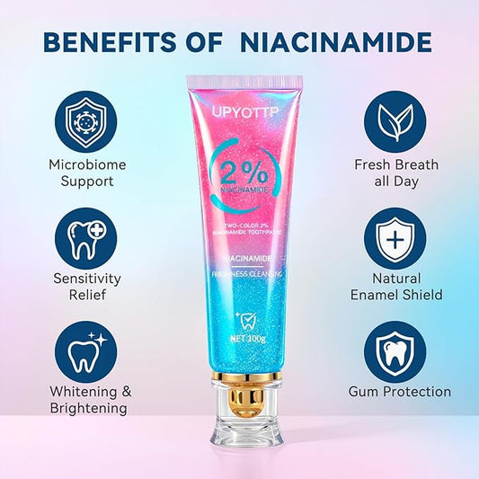 Niacinamide Whitening Toothpaste, Niacinamide Intensive Whitening Toothpaste, Fresh Breath, Improves Gum Health,Fluoride-Free, Suitable for Sensitive Teeth(3pcs)