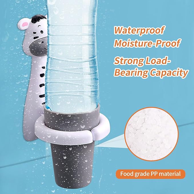 Kids Toothbrushes Holder Animal Tooth Cup Holder Wall Mounted Sucker Toothpaste Storage Set Cute Household Toothpaste Rack Mouthwash Cup Rack for Children,No Punching Shelf Bracket with Cup