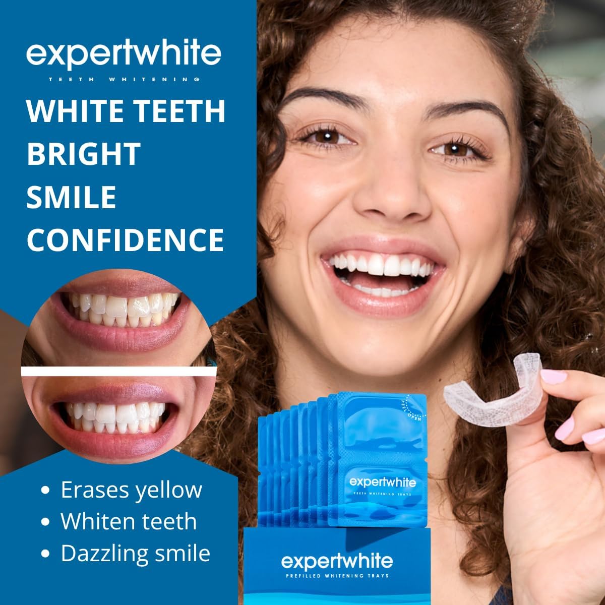 Max Glow Trays – 12HP Prefilled Teeth Whitening Trays – 10 Treatments, 12% Hydrogen Peroxide Gel. Custom-Fit. Enamel Safe. On-The-Go Better Than Strips. Suitable Sensitive Teeth.