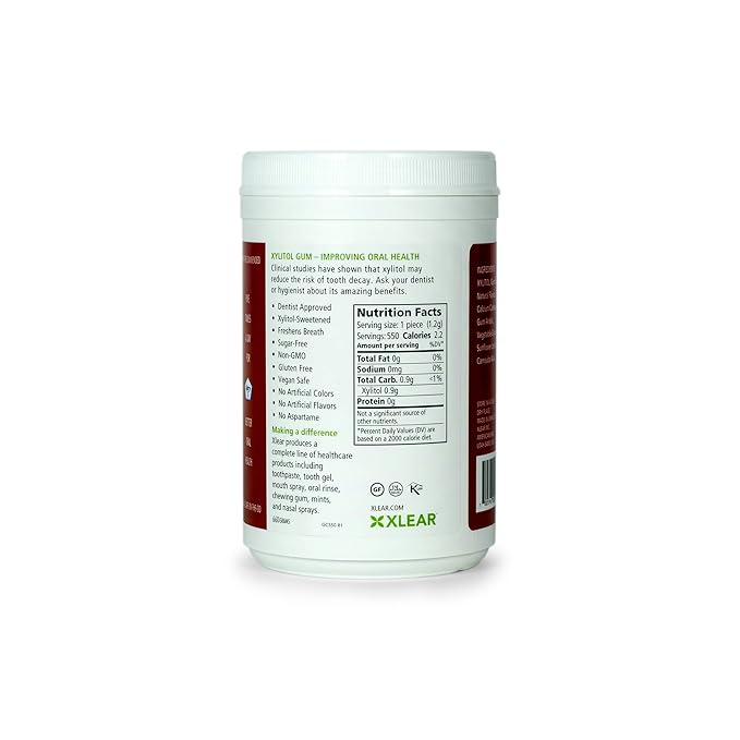 Spry Fresh Natural Xylitol Chewing Gum Dental Defense System - Aspartame-Free, Sugar-Free, Non-GMO, Gluten-Free (Cinnamon, 550 Count - Pack of 1)