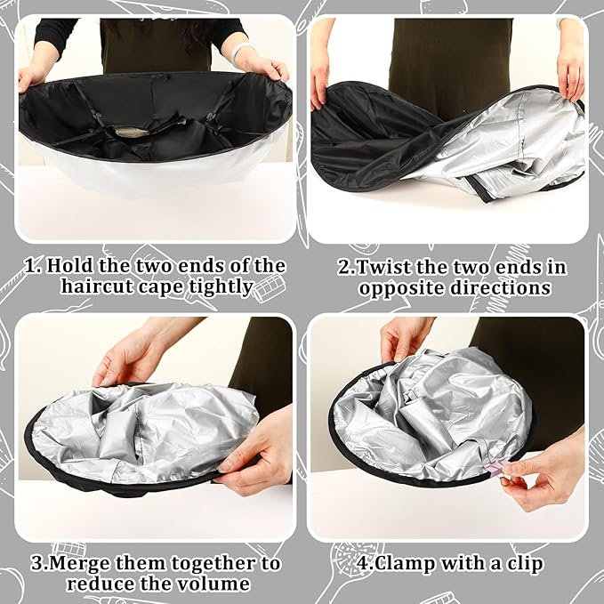 FEBSNOW Hair Cutting Cloak Cape, Professional Adjustable Haircut Cape Foldable Umbrella for Adults Kids Home Salon Barber Hairdressing Supplies