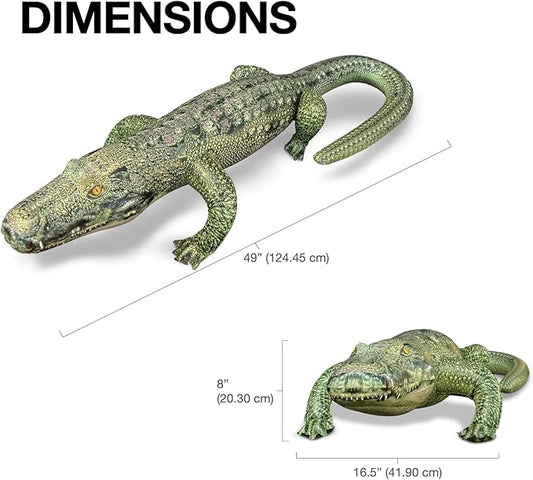 Jet Creations Alligator Inflatable 49"L (76" Head to Tail) – Green with Armor Imprint – Realistic Animal Toy, Sports Mascot, Thanksgiving and Christmas Decorations, Holiday Home Decor, 1 pc