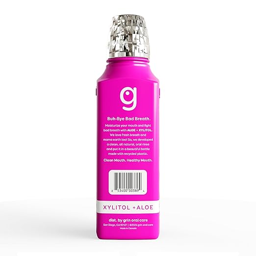 Grin Healthy Gums Oral Rinse, 16 Fl Oz, Fresh Breath Mouthwash, Smooth Mint Flavored, Alcohol-Free