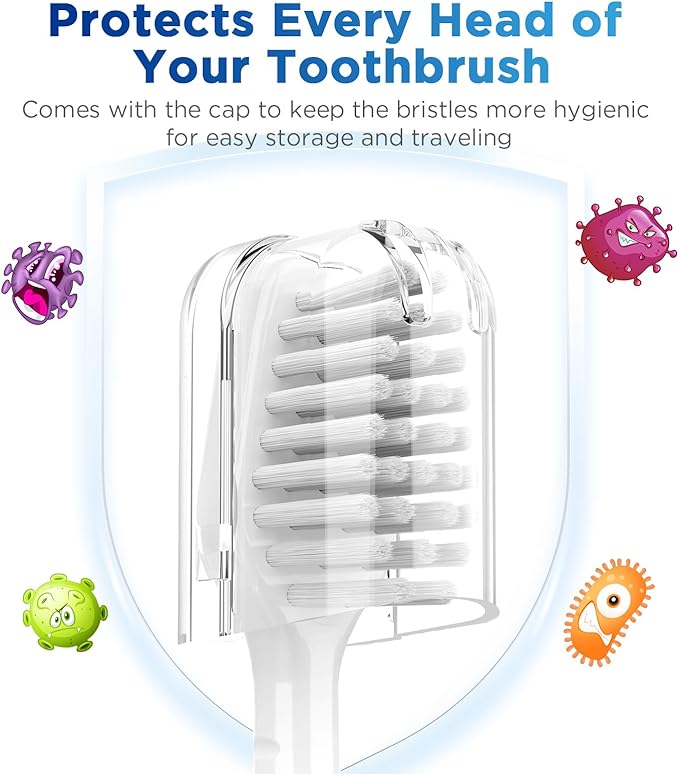 Sensitive Gum Care Replacement Brush Heads for Waterpik Complete Care 5.0/9.0 (CC-01/WP-861), STRB-3WW, Ultra Soft Bristles with Cover, Sonic Electric Tooth Brush Refill Heads (8-Pack, White)