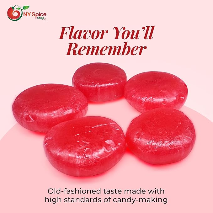 NY Spice Shop Cinnamon Discs Candy - 1 Pound Red Cinnamon Individually Wrapped & Sealed Hard Candy - Classic Spicy Sweets Old Fashioned Red Candies for Party Decorations