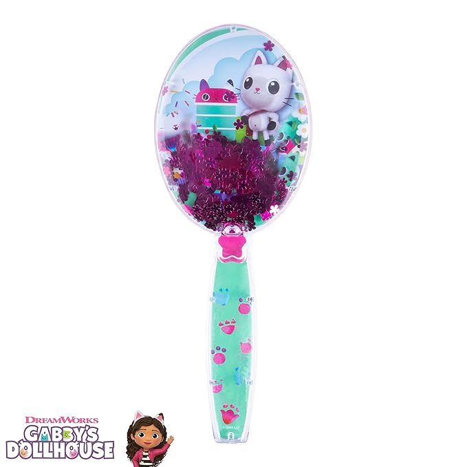 Gabby's Dollhouse Hair Brush with Magical Sparkling Stars Confetti HairBrush - Kids Ages 3+