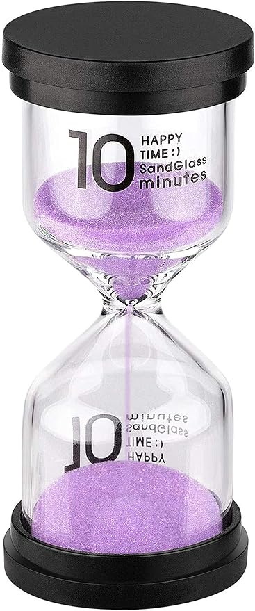 SuLiao Hourglass Sand Timer 10 Minute: Plastic Sand Clock, Purple Sand Watch 10 Min, Large Reloj De Arena 10 Minutos, Colorful Hour Glass Sandglass for Kids, Games, Classroom, Kitchen, Decorative