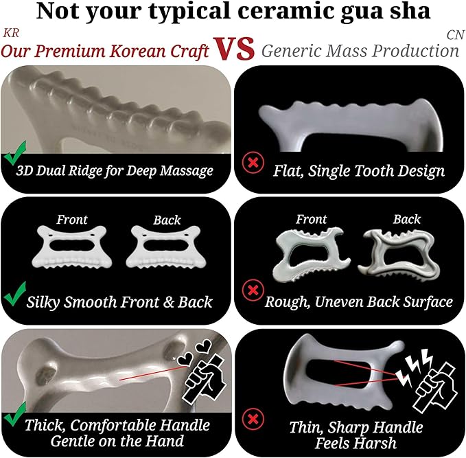Ceramic Gua Sha, Face&Body Guasha, Korean Gausha, Face Lift, Muscle Relief Massage Board, Skin Care Gift for Men Women