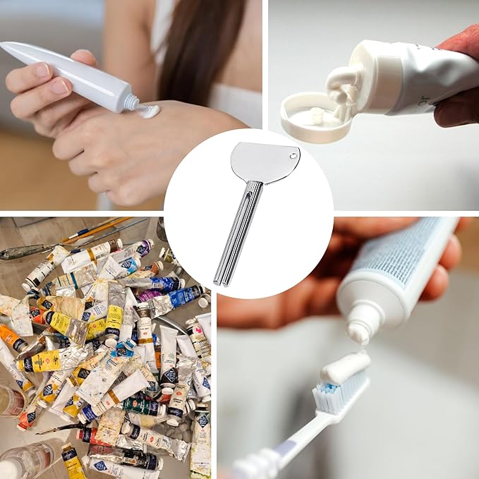 3 Pcs Toothpaste Tube Squeezers,Stainless Steel Toothpaste Squeezer,Metal Manual Dispenser Roller Tube Wringer,Tube Key Tooth Paste Squeezer for Home Toothpaste Paint,Cream, Cosmetic and Hair Dye