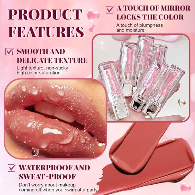 Nude Plumper Moisturizing Butter Lipstick for Women, Natural Tinted Lip Balm Shine Nourishing Hydrating Lip Gloss Stain for Dry Lips, Lightweight Lip Liner Care Makeup, Vegan, 1Pc Pale Nude