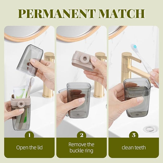 Toothbrush Travel Case,Clear Travel Toothbrush Case, Portable Plastic Dental Care Storage Container, Transparent