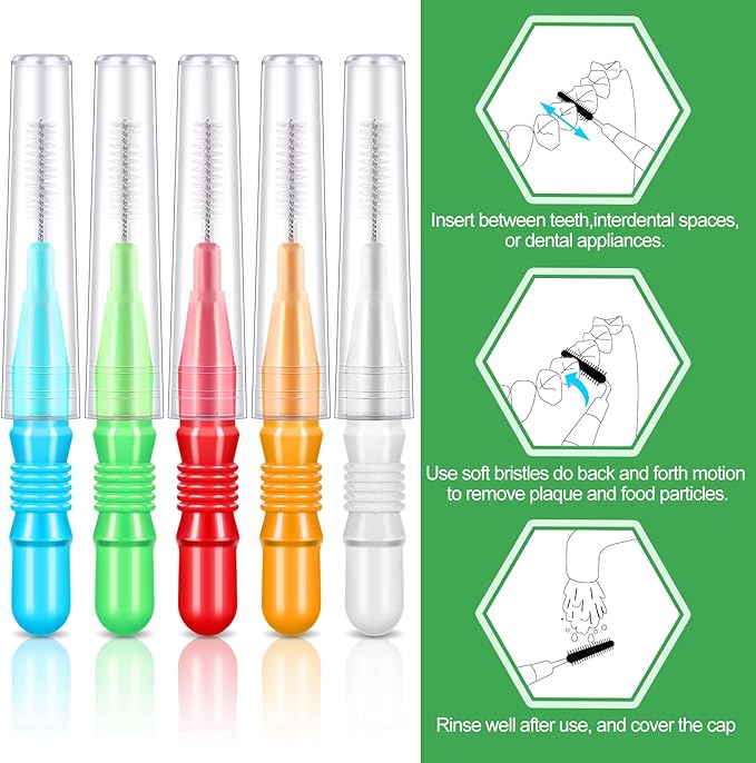 Patelai 350 Pieces Interdental Brush Tooth Floss Tooth Cleaning Tool Toothpick Dental Flossing Head Oral Flosser Soft Picks Refill Dental Flosser Toothpick Cleaners(Cute Colors)