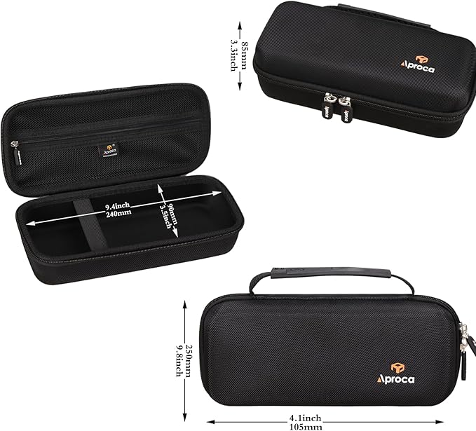 Aproca Black Hard Storage Protective Case, for COSLUS Water Dental Flosser Portable Cordless Oral Irrigator F5020E and Accessories