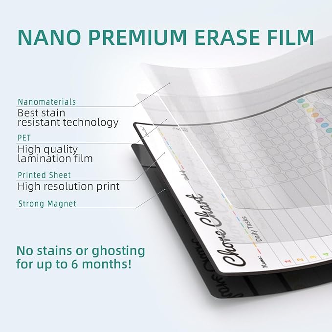 Magnetic Responsibilty Reward Chart for Kids - Magnetic Reward Jar with Stars Included - Ideal for Home Chore Tasks&Reward System