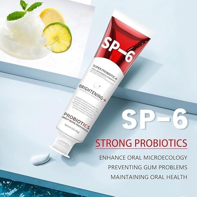 Sp-6 Probiotic,WhiteningToothpaste,ContainingProbiotic Whitening Fluorine-Free, Refreshing Mint Flavor, Whitening Toothpaste (3PC)